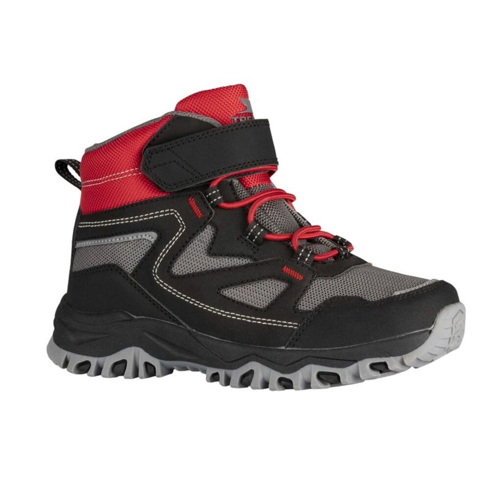 Trespass Childrens/Kids Adair Walking Boots / Black/Red